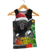 Penrith Panthers Men Singlet Santa Scoring Touchdown On Christmas Game Day