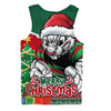 South Sydney Rabbitohs Men Singlet Santa Scoring Touchdown On Christmas Game Day