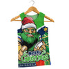 Canberra Raiders Men Singlet Santa Scoring Touchdown On Christmas Game Day Canberra Raiders Men Singlet Santa Scoring Touchdown On Christmas Game Day