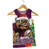 Queensland Maroons Men Singlet Santa Scoring Touchdown On Christmas Game Day
