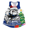 Canterbury-Bankstown Bulldogs Women Racerback Singlet Santa Scoring Touchdown On Christmas Game Day Canterbury-Bankstown Bulldogs Women Racerback Singlet Santa Scoring Touchdown On Christmas Game Day