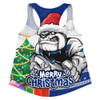 Canterbury-Bankstown Bulldogs Women Racerback Singlet Santa Scoring Touchdown On Christmas Game Day Canterbury-Bankstown Bulldogs Women Racerback Singlet Santa Scoring Touchdown On Christmas Game Day