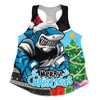 Cronulla-Sutherland Sharks Women Racerback Singlet Santa Scoring Touchdown On Christmas Game Day Cronulla-Sutherland Sharks Women Racerback Singlet Santa Scoring Touchdown On Christmas Game Day
