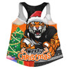 Wests Tigers Women Racerback Singlet Santa Scoring Touchdown On Christmas Game Day
