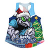 New South Wales Blues Women Racerback Singlet Santa Scoring Touchdown On Christmas Game Day