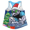 New South Wales Blues Women Racerback Singlet Santa Scoring Touchdown On Christmas Game Day