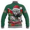 South Sydney Rabbitohs Baseball Jacket Santa Scoring Touchdown On Christmas Game Day