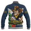 North Queensland Cowboys Baseball Jacket Santa Scoring Touchdown On Christmas Game Day