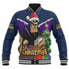 Melbourne Storm Baseball Jacket Santa Scoring Touchdown On Christmas Game Day