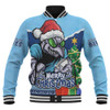 New South Wales Blues Baseball Jacket Santa Scoring Touchdown On Christmas Game Day New South Wales Blues Baseball Jacket Santa Scoring Touchdown On Christmas Game Day