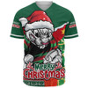 South Sydney Rabbitohs Baseball Shirt Santa Scoring Touchdown On Christmas Game Day