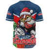 Sydney Roosters Baseball Shirt Santa Scoring Touchdown On Christmas Game Day