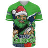 Canberra Raiders Baseball Shirt Santa Scoring Touchdown On Christmas Game Day