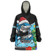 Cronulla-Sutherland Sharks Snug Hoodie Santa Scoring Touchdown On Christmas Game Day