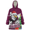 Manly Warringah Sea Eagles Snug Hoodie Santa Scoring Touchdown On Christmas Game Day