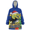 Parramatta Eels Snug Hoodie Santa Scoring Touchdown On Christmas Game Day