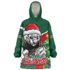 South Sydney Rabbitohs Snug Hoodie Santa Scoring Touchdown On Christmas Game Day