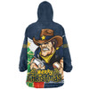 North Queensland Cowboys Snug Hoodie Santa Scoring Touchdown On Christmas Game Day