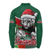 South Sydney Rabbitohs Long Sleeve Polo Shirt Santa Scoring Touchdown On Christmas Game Day