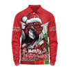 St. George Illawarra Dragons Long Sleeve Polo Shirt Santa Scoring Touchdown On Christmas Game Day