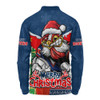 Sydney Roosters Long Sleeve Polo Shirt Santa Scoring Touchdown On Christmas Game Day