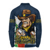 North Queensland Cowboys Long Sleeve Polo Shirt Santa Scoring Touchdown On Christmas Game Day