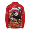 Redcliffe Dolphins Long Sleeve Polo Shirt Santa Scoring Touchdown On Christmas Game Day