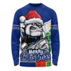 Canterbury-Bankstown Bulldogs Long Sleeve T-shirt Santa Scoring Touchdown On Christmas Game Day