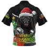 Penrith Panthers Zip Polo Shirt Santa Scoring Touchdown On Christmas Game Day
