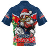 Sydney Roosters Zip Polo Shirt Santa Scoring Touchdown On Christmas Game Day