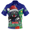 New Zealand Warriors Zip Polo Shirt Santa Scoring Touchdown On Christmas Game Day