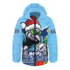 New South Wales Blues Hooded Padded Jacket Santa Scoring Touchdown On Christmas Game Day