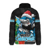 Cronulla-Sutherland Sharks Padded Jacket Santa Scoring Touchdown On Christmas Game Day