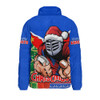 Newcastle Knights Padded Jacket Santa Scoring Touchdown On Christmas Game Day