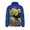 Parramatta Eels Padded Jacket Santa Scoring Touchdown On Christmas Game Day