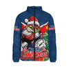 Sydney Roosters Padded Jacket Santa Scoring Touchdown On Christmas Game Day