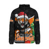 Wests Tigers Padded Jacket Santa Scoring Touchdown On Christmas Game Day Wests Tigers Padded Jacket Santa Scoring Touchdown On Christmas Game Day