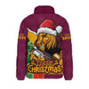 Brisbane Broncos Padded Jacket Santa Scoring Touchdown On Christmas Game Day