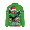 Canberra Raiders Padded Jacket Santa Scoring Touchdown On Christmas Game Day