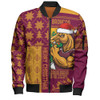 Brisbane Broncos Bomber Jacket Christmas Magic Knit Style Winter Glow