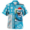 Cronulla-Sutherland Sharks Hawaiian Shirt Christmas Magic Knit Style Winter Glow