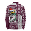 Manly Warringah Sea Eagles Long Sleeve Polo Shirt Christmas Magic Knit Style Winter Glow