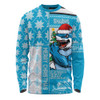 Cronulla-Sutherland Sharks Long Sleeve T-shirt Christmas Magic Knit Style Winter Glow