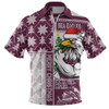 Manly Warringah Sea Eagles Zip Polo Shirt Christmas Magic Knit Style Winter Glow