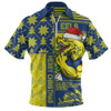 Parramatta Eels Zip Polo Shirt Christmas Magic Knit Style Winter Glow