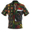 Penrith Panthers Zip Polo Shirt Christmas Magic Knit Style Winter Glow Penrith Panthers Zip Polo Shirt Christmas Magic Knit Style Winter Glow