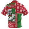 South Sydney Rabbitohs Zip Polo Shirt Christmas Magic Knit Style Winter Glow