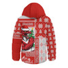 St. George Illawarra Dragons Hooded Padded Jacket Christmas Magic Knit Style Winter Glow