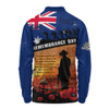 Australia Long Sleeve Polo Shirt Remembrance Day Australia Honour The Fallen Australia Long Sleeve Polo Shirt Remembrance Day Australia Honour The Fallen