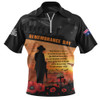 Australia Zip Polo Shirt Remembrance Day Australia Honour The Fallen Australia Zip Polo Shirt Remembrance Day Australia Honour The Fallen